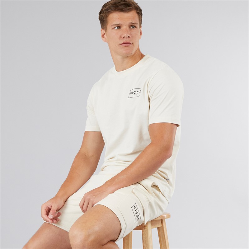 NICCE Mens Tradfri T-Shirt And Shorts Co-Ord Ivory
