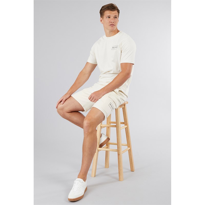 NICCE Mens Tradfri T-Shirt And Shorts Co-Ord Ivory