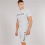 NICCE Mens Rowan T-Shirt And Shorts Lounge Set Grey Marl