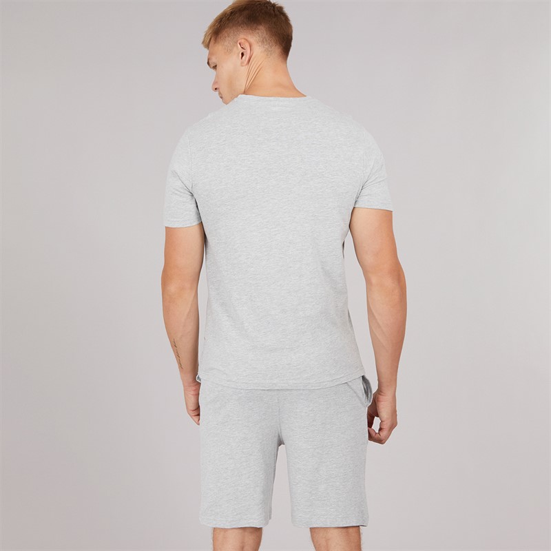 NICCE Mens Rowan T-Shirt And Shorts Lounge Set Grey Marl