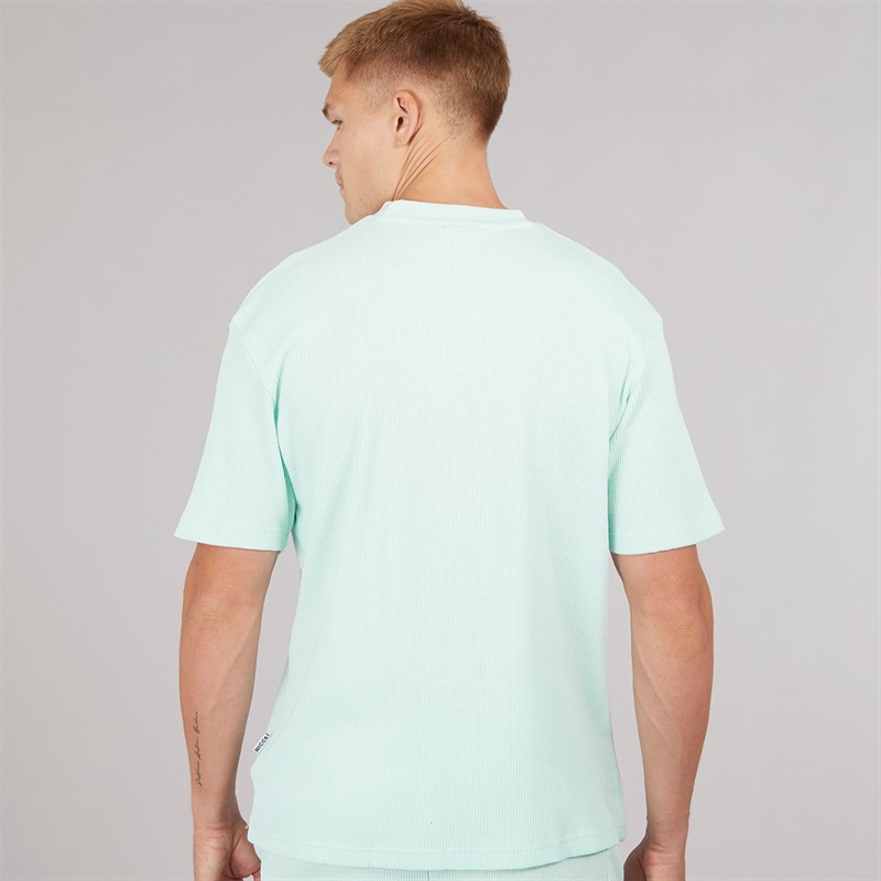 NICCE Mens Waffle Textured T-Shirt Ice Blue