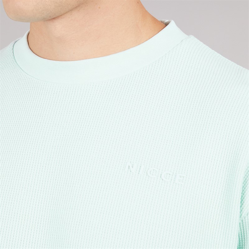 NICCE Mens Waffle Textured T-Shirt Ice Blue