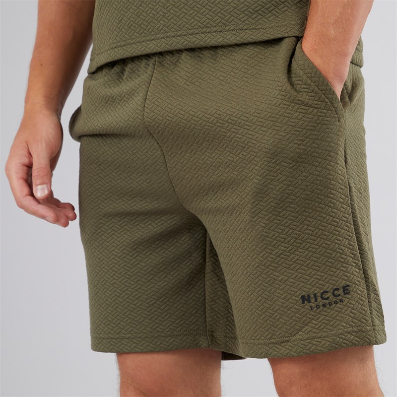 NICCE Mens Norrow T-Shirt And Shorts Co-Ord Khaki