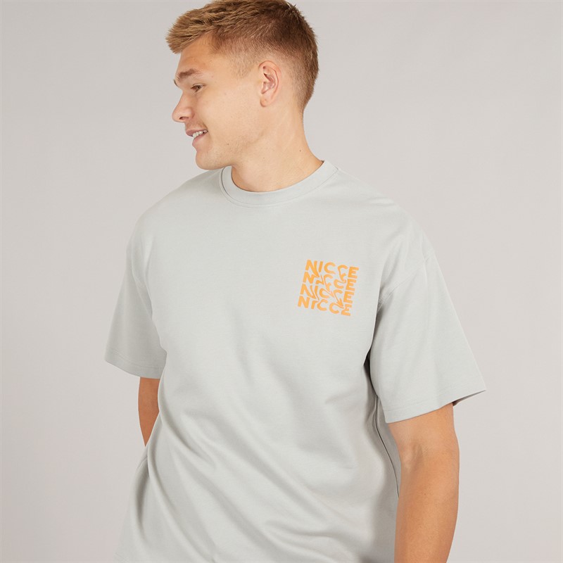 NICCE Mens Kimeno Oversized T-Shirt Chalk Grey