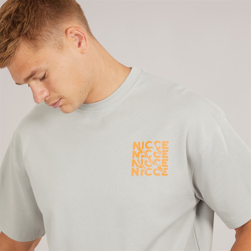 NICCE Mens Kimeno Oversized T-Shirt Chalk Grey