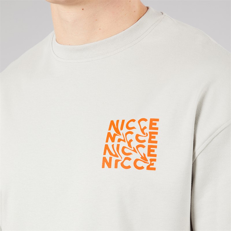 NICCE Mens Kimeno Oversized T-Shirt Chalk Grey
