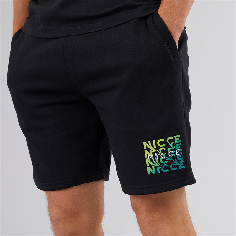 NICCE Mens Trosta T-Shirt And Shorts Co-Ord Black