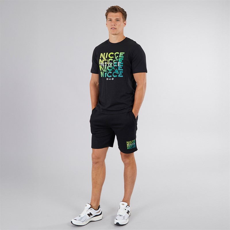 NICCE Mens Trosta T-Shirt And Shorts Co-Ord Black