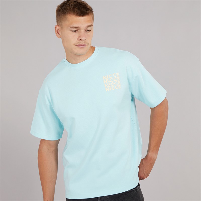 NICCE Mens Kimeno Oversized T-Shirt Ice Blue