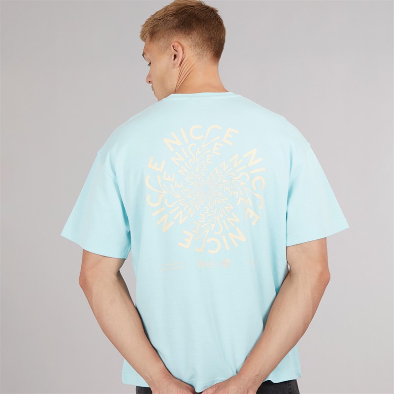 NICCE Mens Kimeno Oversized T-Shirt Ice Blue