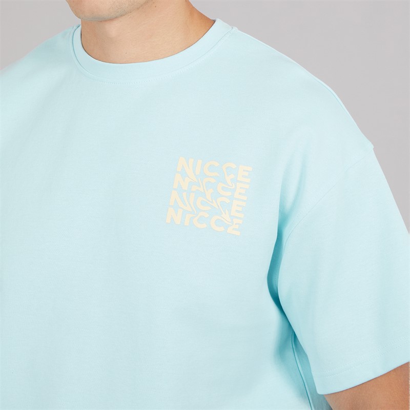NICCE Mens Kimeno Oversized T-Shirt Ice Blue
