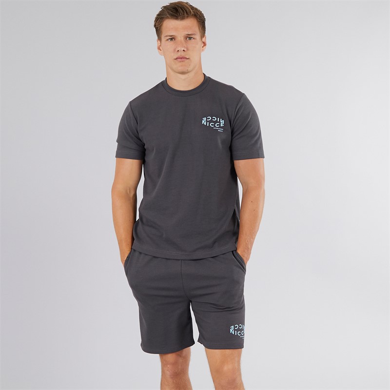 NICCE Mens Streva T-Shirt And Shorts Co-Ord Coal - Size XL