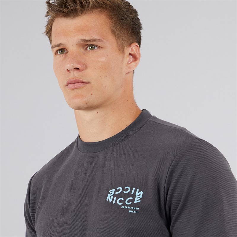 NICCE Mens Streva T-Shirt And Shorts Co-Ord Coal