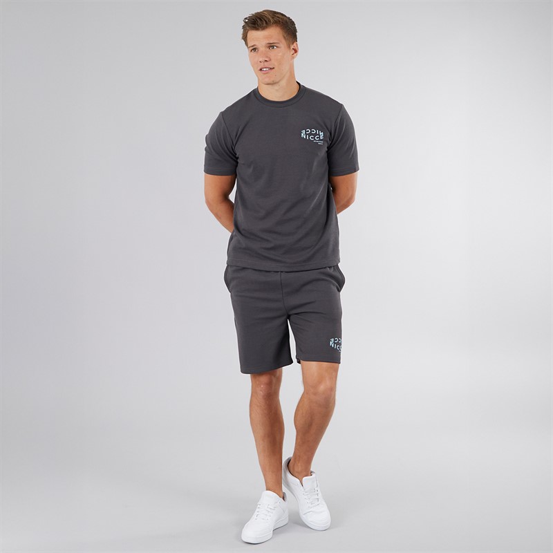 NICCE Mens Streva T-Shirt And Shorts Co-Ord Coal