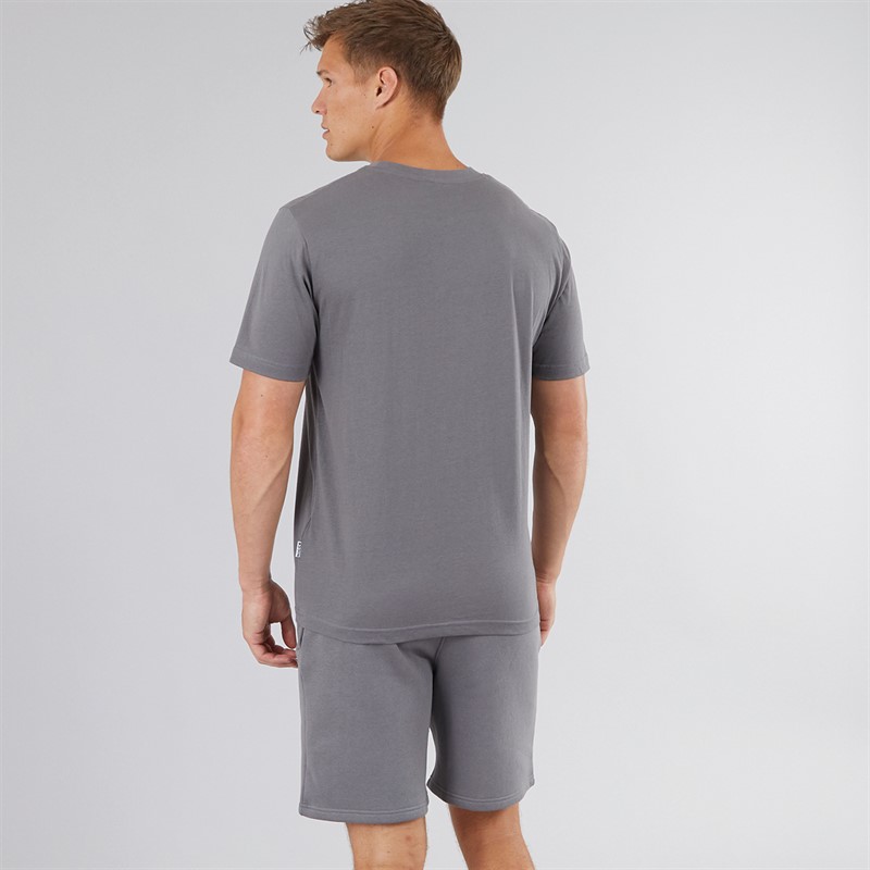 NICCE Mens Vitter T-Shirt And Shorts Co-Ord Steel Grey