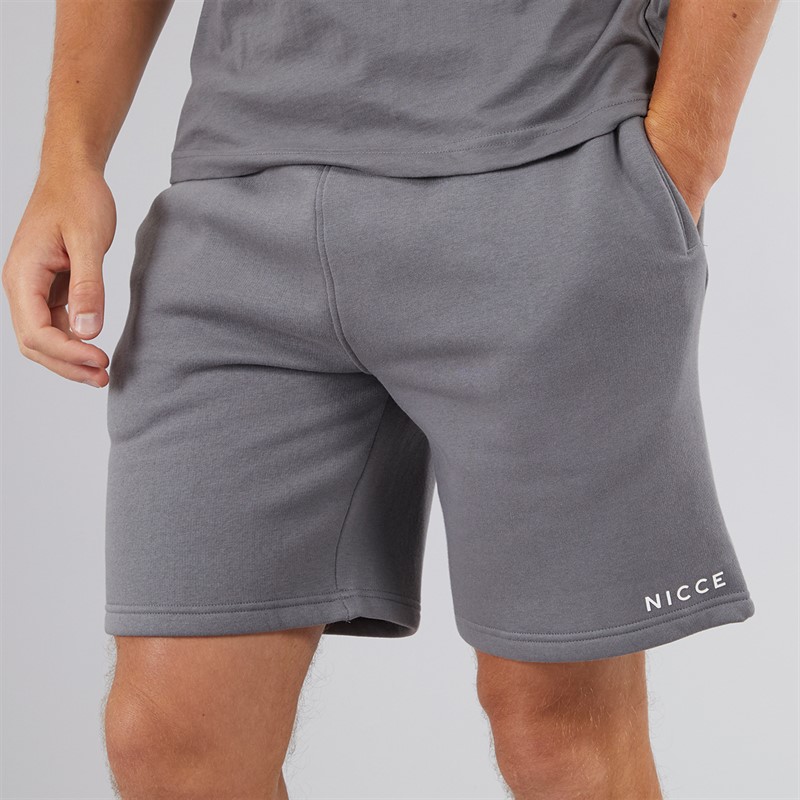 NICCE Mens Vitter T-Shirt And Shorts Co-Ord Steel Grey