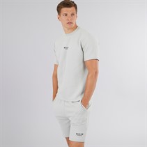 NICCE Mens Norrow T-Shirt And Shorts Co-Ord Chalk Grey