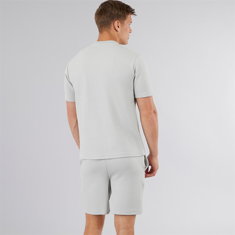 NICCE Mens Norrow T-Shirt And Shorts Co-Ord Chalk Grey