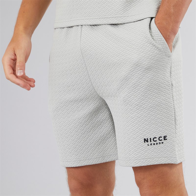NICCE Mens Norrow T-Shirt And Shorts Co-Ord Chalk Grey