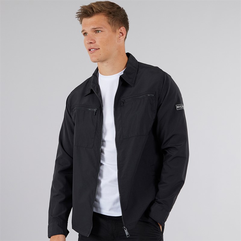 NICCE Mens Placade Overshirt Black
