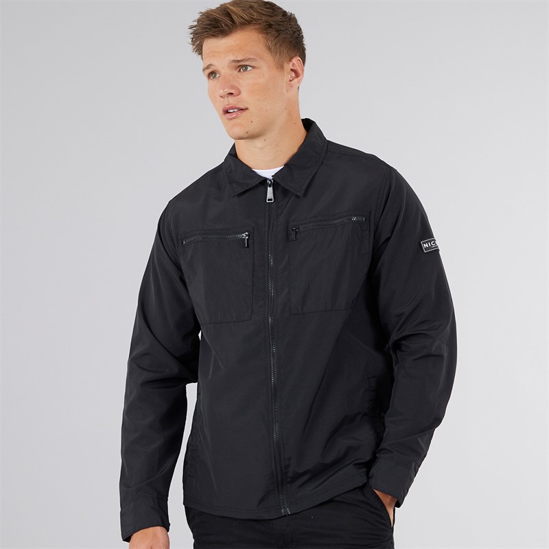 NICCE Mens Placade Overshirt Black