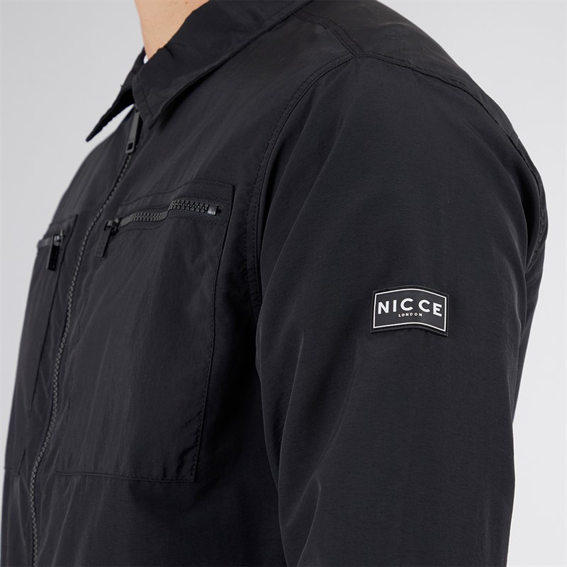 NICCE Mens Placade Overshirt Black