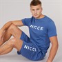 NICCE Mens Rowan T-Shirt And Shorts Lounge Set Blue
