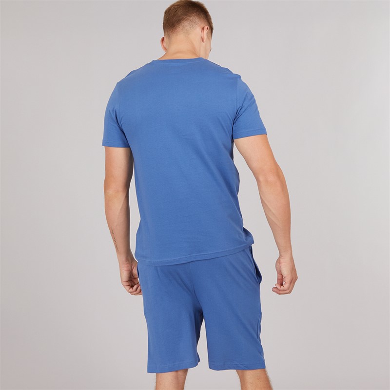 NICCE Mens Rowan T-Shirt And Shorts Lounge Set Blue