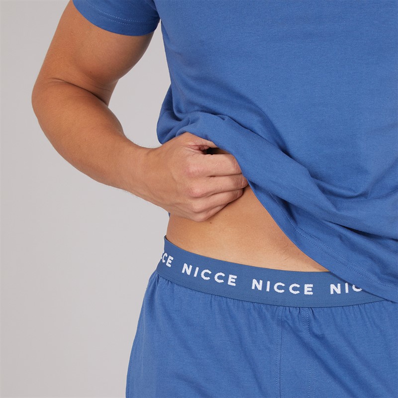 NICCE Mens Rowan T-Shirt And Shorts Lounge Set Blue
