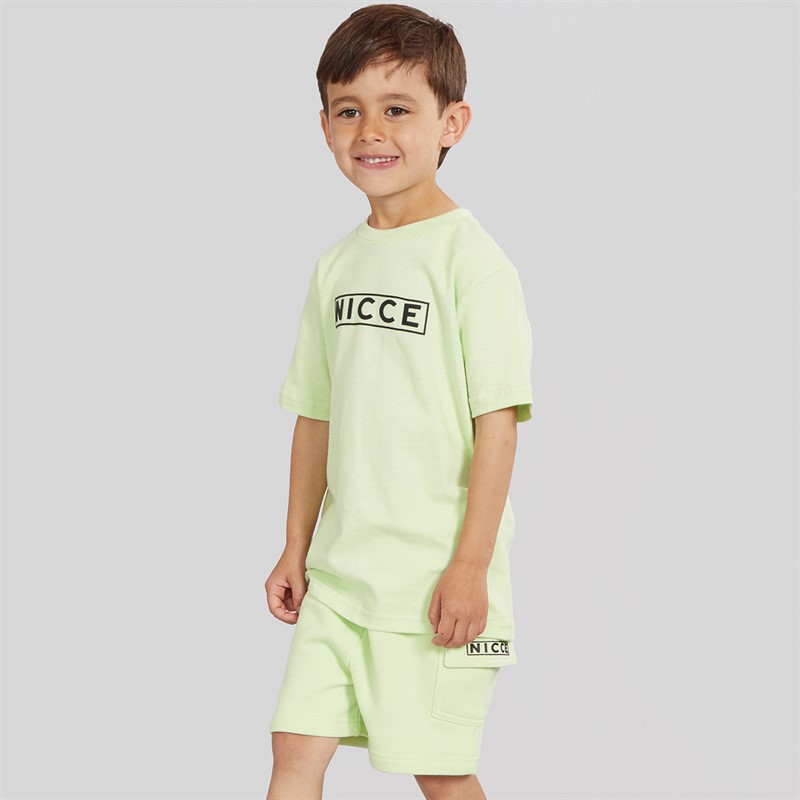 NICCE Boys T-Shirt And Shorts Co-Ord Set Green - Size 5/6Y
