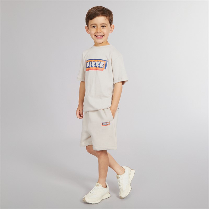 NICCE Boys T-Shirt And Shorts Co-Ord Set Beige