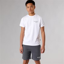 NICCE Junior Boys Sagit T-Shirt and Shorts Co-Ord Set White/Future Grey
