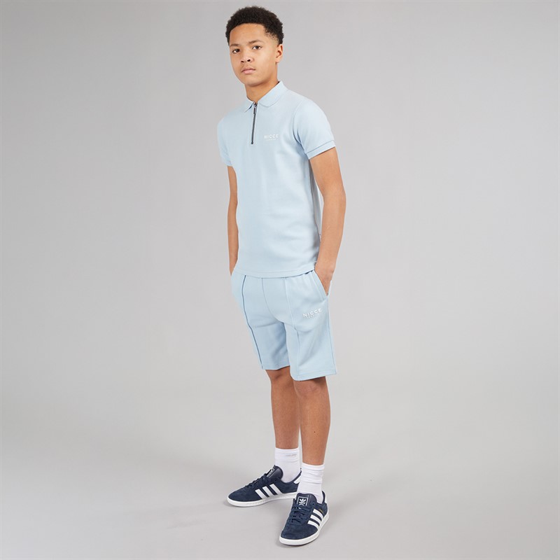 NICCE Boys Costee Polo Shirt And Shorts Set Blue Aura
