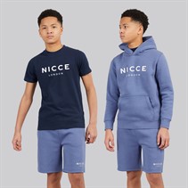 NICCE Boys Ajund T-Shirt Hoodie And Shorts Co-Ord Set Element Blue/Navy