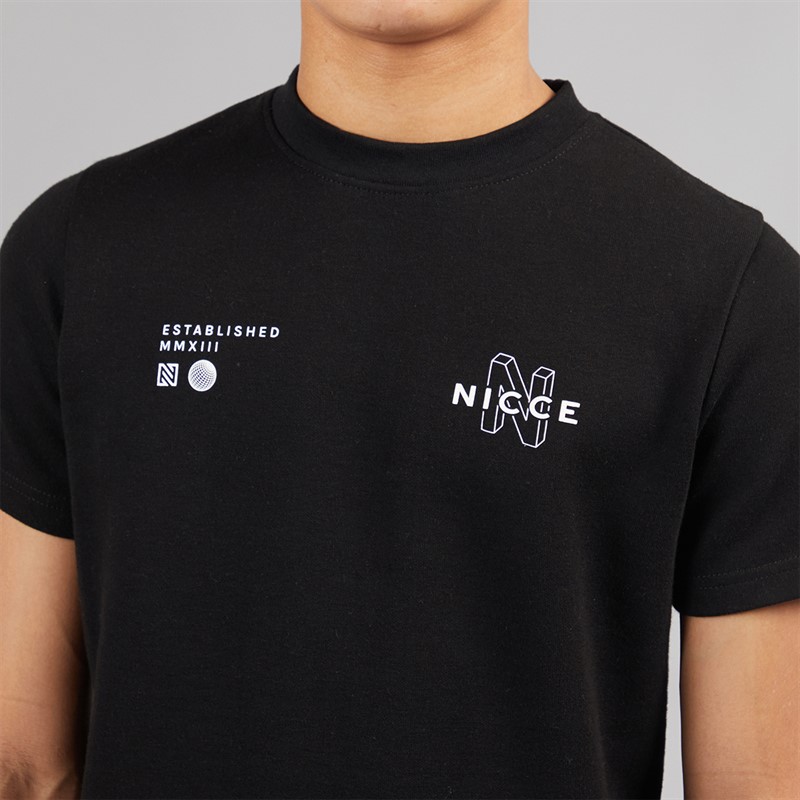 NICCE Junior Boys Teamit T-Shirt and Shorts Co-Ord Set Black