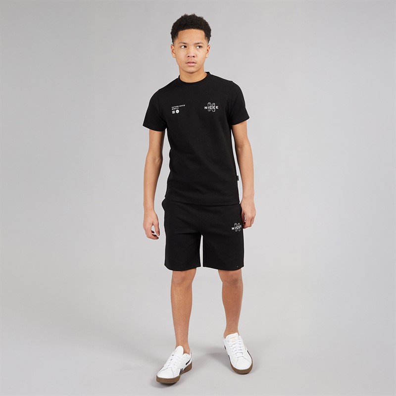 NICCE Junior Boys Teamit T-Shirt and Shorts Co-Ord Set Black