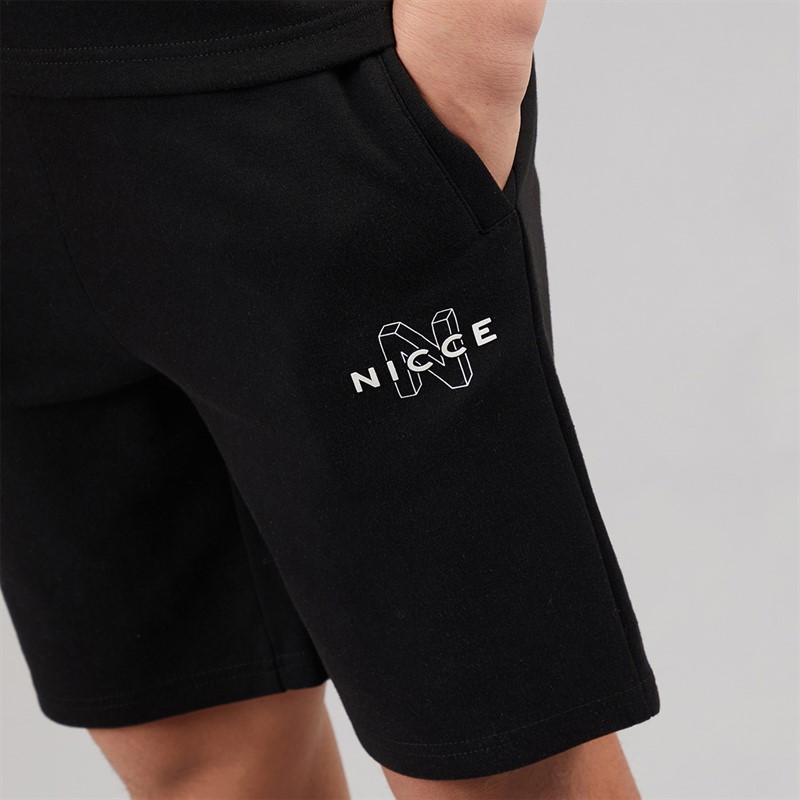 NICCE Junior Boys Teamit T-Shirt and Shorts Co-Ord Set Black