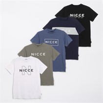 NICCE Boys Vedras Five Pack T-Shirts Shadow/Element Blue/Black/White/Dark Navy Shadow/Element Blue, Black,White & Dark Navy