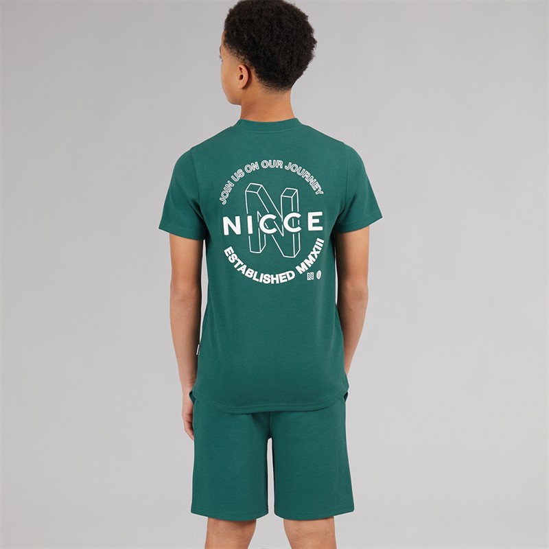 NICCE Junior Boys Teamit T-Shirt and Shorts Co-Ord Set Classic Teal