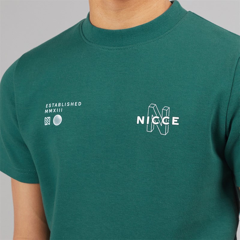 NICCE Junior Boys Teamit T-Shirt and Shorts Co-Ord Set Classic Teal