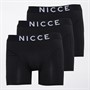 NICCE Mens Danno Three Pack Bamboo Boxers Black/Black/Black