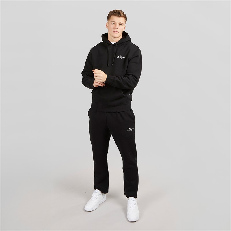 NICCE Mens Cozwei Hoodie And Open Hem Joggers Tracksuit Black
