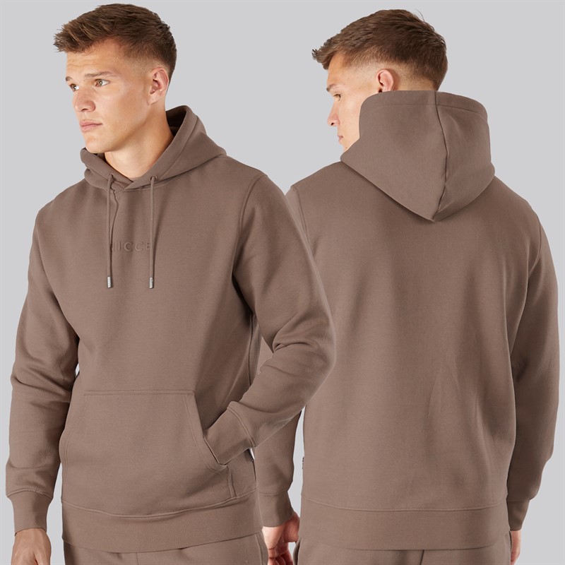 NICCE Mens Dinall Three Pack Hoodie T-Shirt And Joggers Set Mink