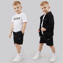 NICCE Boys Zip Up Hoodie T-Shirt And Shorts Set Black
