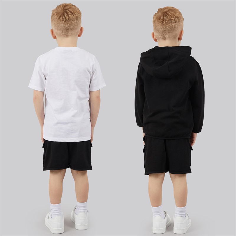 NICCE Boys Zip Up Hoodie T-Shirt And Shorts Set Black