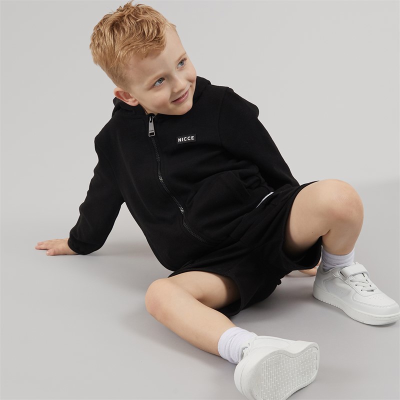NICCE Boys Zip Up Hoodie T-Shirt And Shorts Set Black