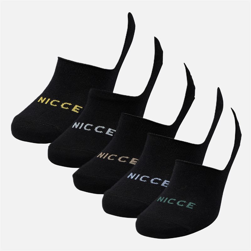 NICCE Mens Pacjo Five Pack Invisible Socks Black
