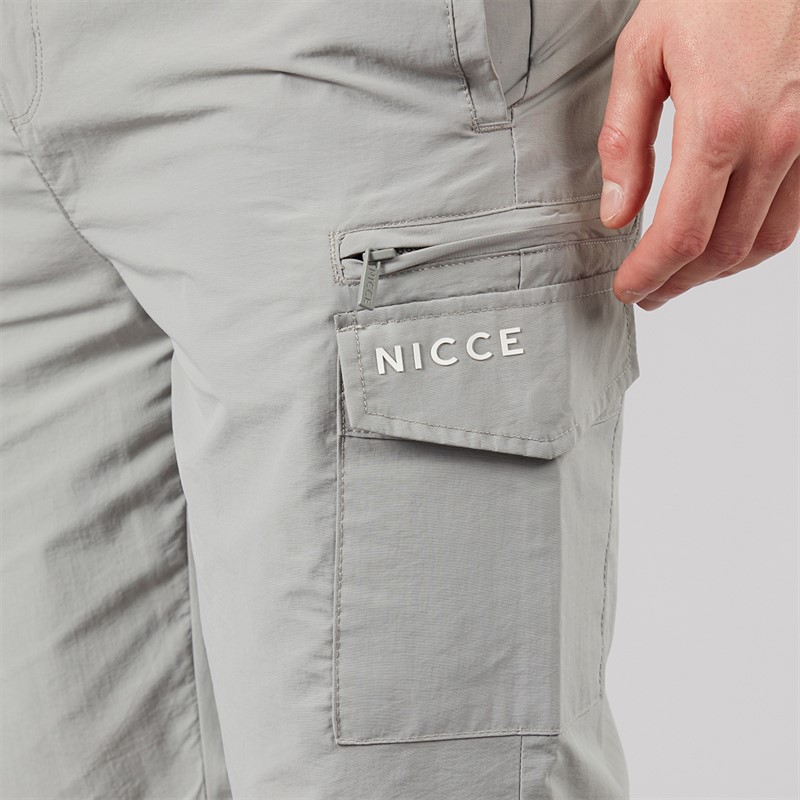 NICCE Mens Humva Cargo Shorts Circular Grey