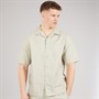 NICCE Mens Lichi Linen Revere Short Sleeve Shirt Grey Stone