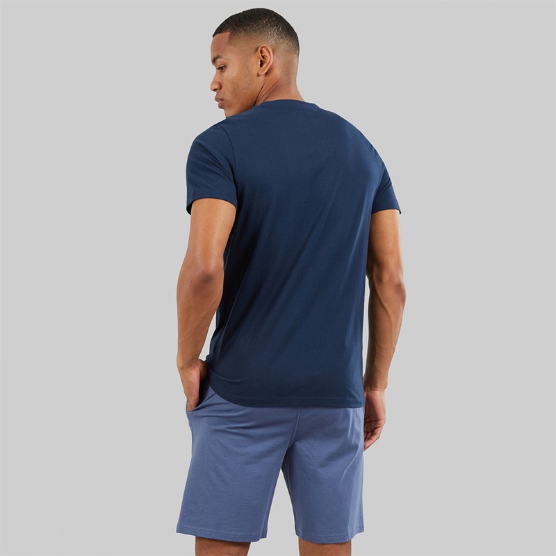 NICCE Mens Bexhill Jersey Lounge Shorts And T-Shirt Set Indigo